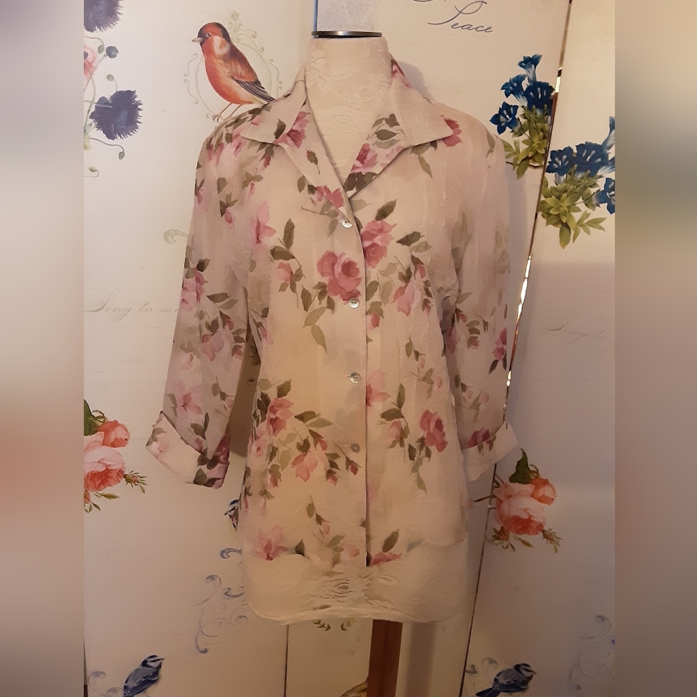 "K Studio" Semi-Sheer Top